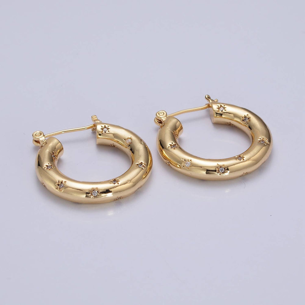 Gold Star Hoop Earring Stardust Earring - Mostly K-pop