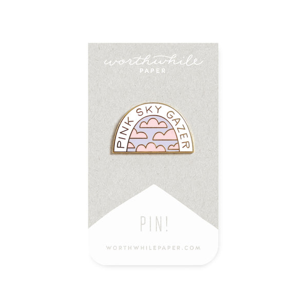 Pink Sky Gazer Enamel Pin - Mostly K-pop